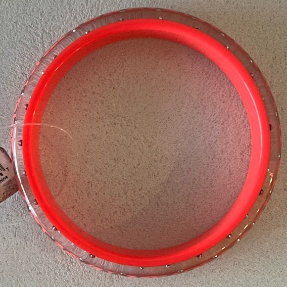 New Coach pink Bangle with silver colored inclusions and rhinestones acrylic NWT - Picture 5 of 5